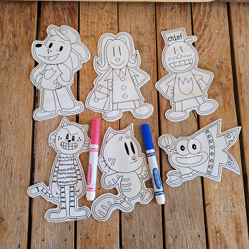 Dog Guy and Friends Dry Erase Coloring Set ITH 5x7