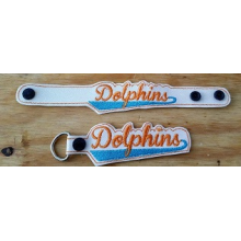 Dolphins Snap Bracelet-Key Fob Set ITH