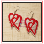 Double Heart ITH Earring Set