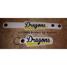 Dragons Snap Bracelet-Key Fob Set ITH