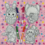Easter Bunnies Dry Erase Coloring Doll Set 1 ITH