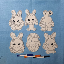 Easter Egg Monsters 5x7 Dry Erase Coloring Set ITH