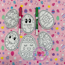 Easter Eggs Dry Erase Coloring Set 1 ITH 4x4