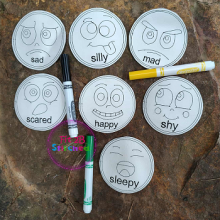 Emotion Faces Dry Erase Coloring Set ITH