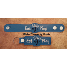 Eat Sleep Play Archery Snap Bracelet-Key Fob Set ITH