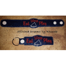 Eat Sleep Play Cheer Snap Bracelet-Key Fob Set ITH