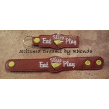 Eat Sleep Play Guard Snap Bracelet-Key Fob Set ITH