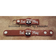 Eat Sleep Play Hockey Snap Bracelet-Key Fob Set ITH