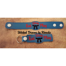 Eat Sleep Play Karate Snap Bracelet-Key Fob Set ITH