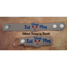 Eat Sleep Play Lacrosse Snap Bracelet-Key Fob Set ITH