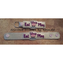 Eat Sleep Play Swim Snap Bracelet-Key Fob Set ITH