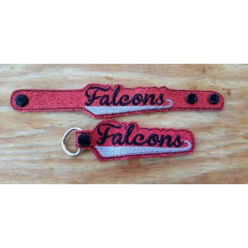 Falcons Snap Bracelet-Key Fob Set ITH