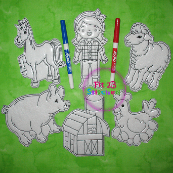 Farm Life Dry Erase Coloring Set 1