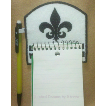 Fleur de Lis Note Pad Holder ITH