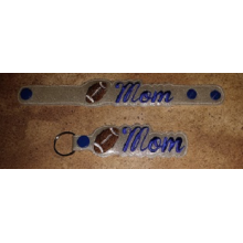Football Mom Snap Bracelet-Key Fob Set ITH
