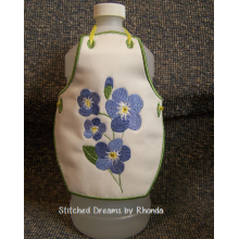 Forget Me Not Bottle Apron ITH