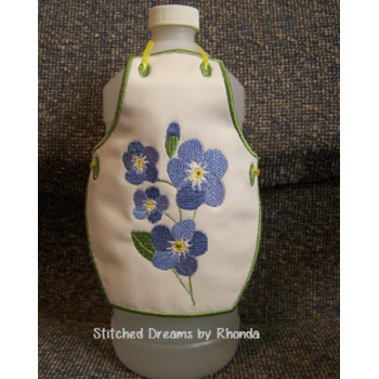 Forget Me Not Bottle Apron ITH