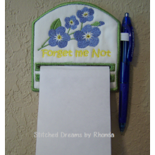 Forget Me Not Note Pad Holder ITH