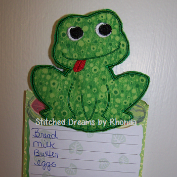 Frog Memo Applique Clip ITH