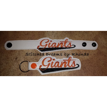 Giants F Snap Bracelet-Key Fob Set ITH