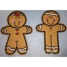 Gingerbread Boy & Girl Memo Clip Set ITH