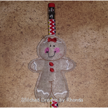 Gingerbread Girl Pencil Pal ITH 