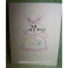 Girl Bunny Single Easter Card