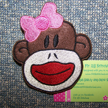 Girl Sock Monkey Memo Clip ITH