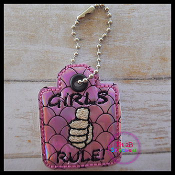 Girls Rule Zip It Charm ITH