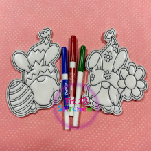 Easter Gnomes Dry Erase Coloring Set ITH