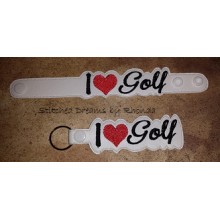 I Love Golf Snap Bracelet-Key Fob Set