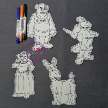 Green Ogre and Family Dry Erase Coloring Set ITH