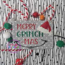 Merry Grinch Mas Applique Mug Rug 