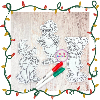 Grinchmas Group Dry Erase Coloring Set ITH