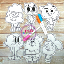 Gumball and Friends Dry Erase Coloring Doll Set ITH