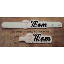 Gymnastics Mom Snap Bracelet-Key Fob Set ITH