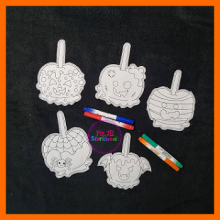 Halloween Candy Apples Dry Erase Coloring Set ITH