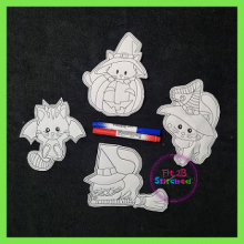 Halloween Cats Dry Erase Coloring Set ITH