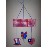 Happy 4th of July Wall Hanging-4x4