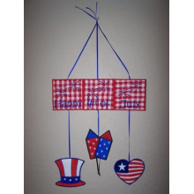 Happy 4th of July Wall Hanging-4x4