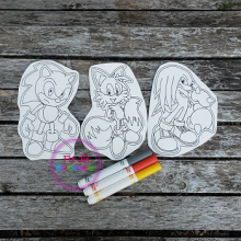 Hedgehog and Friends Dry Erase Coloring Doll Set ITH