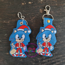 Blue Hedgehog Christmas SnapIt Taglet Set ITH