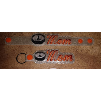 Hockey Mom Snap Bracelet-Key Fob Set ITH