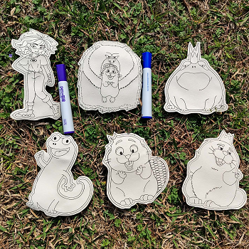 Hoppers Gang Dry Erase Coloring Set ITH 4x4