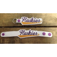 Huskies Snap Bracelet-Key Fob Set ITH