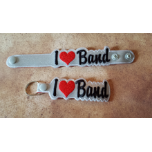 I Love Band Snap Bracelet-Key Fob Set ITH