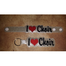 I Love Choir Snap Bracelet-Key Fob Set ITH