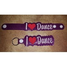I Love Dance Snap Bracelet-Key Fob Set ITH