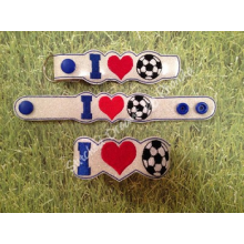 I Love Soccer Snap Bracelet-Key Fob Set