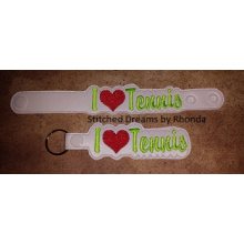 I Love Tennis Snap Bracelet-Key Fob Set ITH